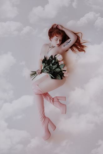 pink clouds surreal photo by model lilithjenovax