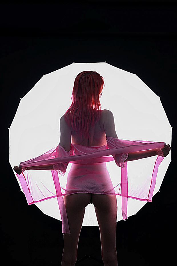 pink in the spotlight artistic nude photo by photographer dorola visual artist