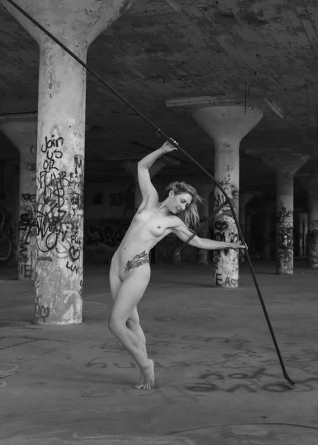 playful in graffiti palace artistic nude photo by model molly beth