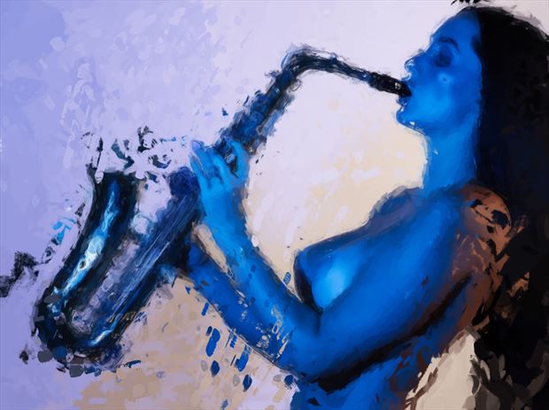 playing the blues 4 artistic nude photo by photographer dpaphoto