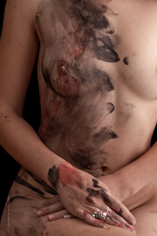 playing with paint artistic nude photo by photographer claude frenette