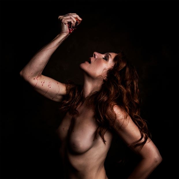 pomegranate juice artistic nude photo by model becca cornwall