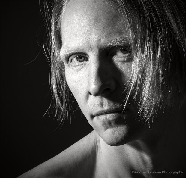 portrait by andrew graham close up photo by model rob yaeger