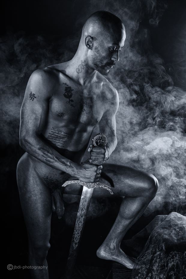 portrait with sword artistic nude photo by photographer jbdi
