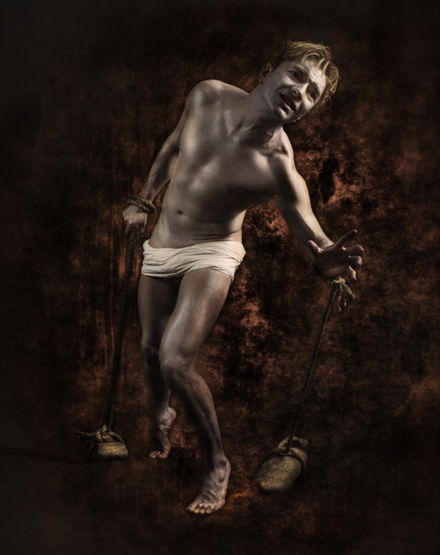 prometheus chained chiaroscuro artwork by photographer hruby