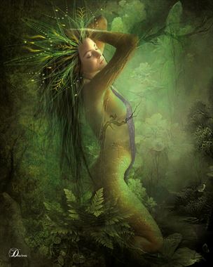 queen of the forest artistic nude artwork by artist digital desires