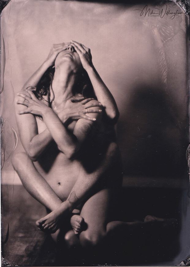 rachael ciryadien wet plate on 5x7 tintype artistic nude photo by photographer mike willingham