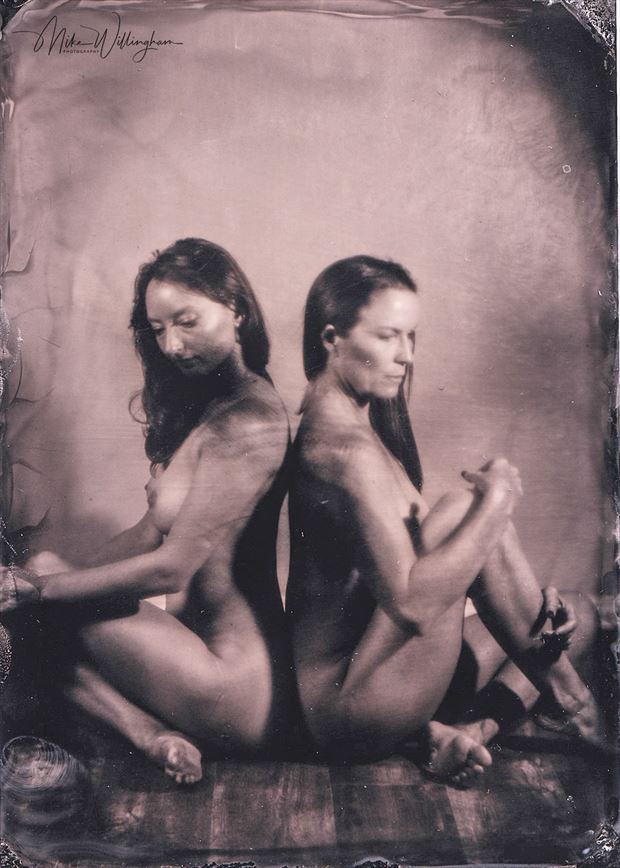 rachael ciryadien wet plate on 5x7 tintype artistic nude photo by photographer mike willingham