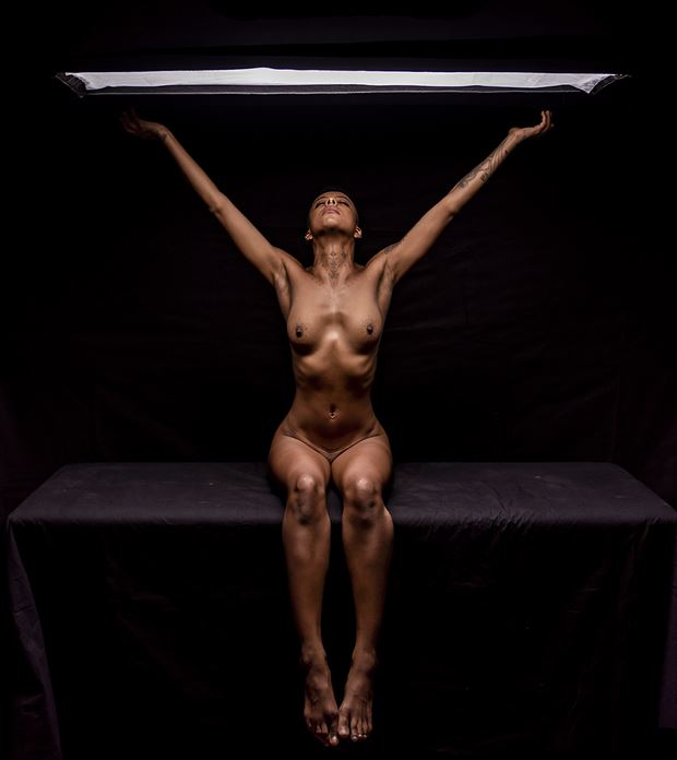 reaching for the light artistic nude photo by photographer paul archer