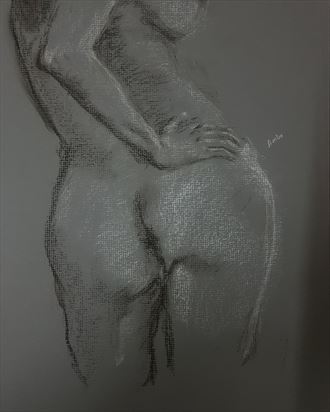 rear view artistic nude artwork by artist portraitman80