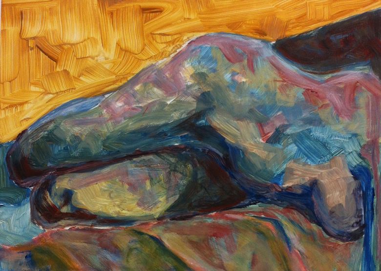 reclined artistic nude artwork by artist chris j hodge