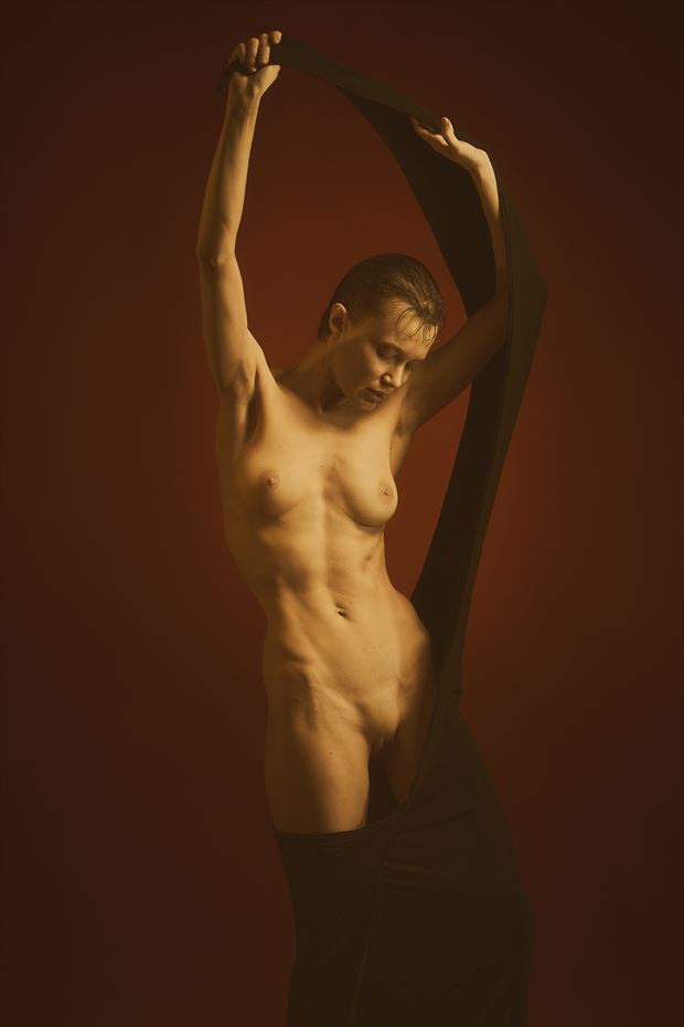 red and black artistic nude photo by photographer dml