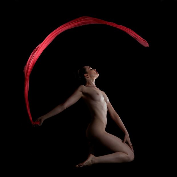 red artistic nude photo by photographer mike lawson