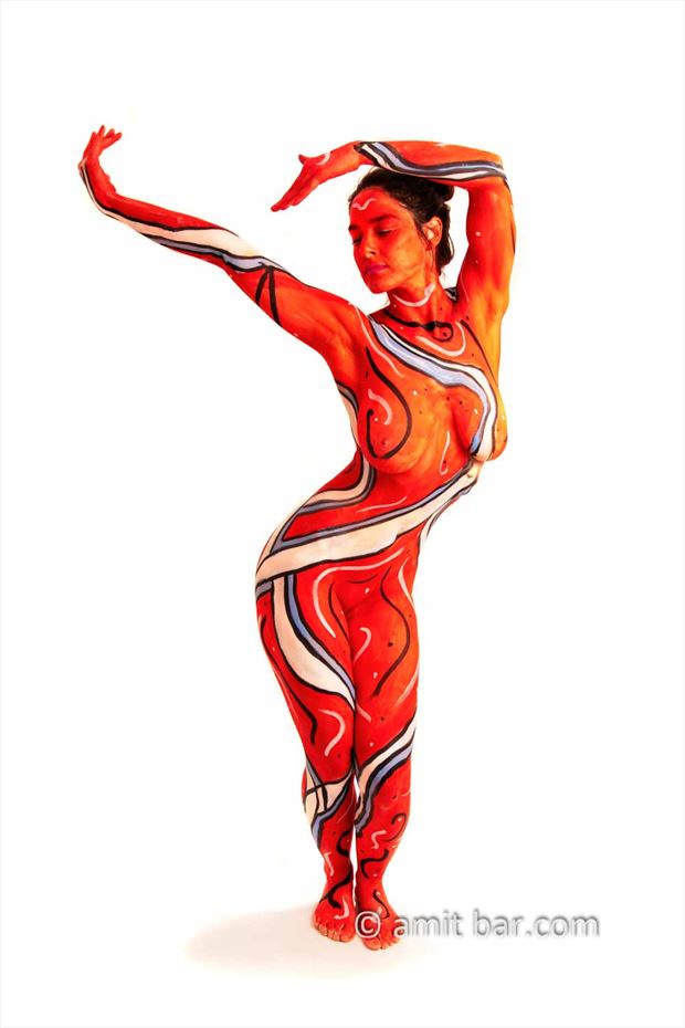 red blue ii body painting artwork by photographer bodypainter