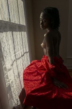 red dress artistic nude photo by artist kevin stiles