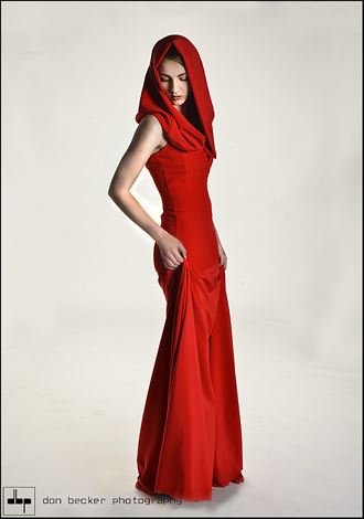 red dress with hood studio lighting photo by photographer don99