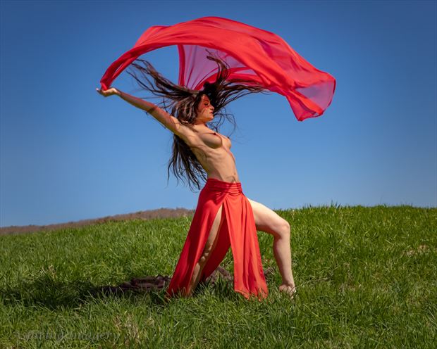 red flower dance artistic nude photo by photographer aspiring imagery
