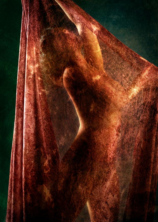 red passion artistic nude artwork by photographer fischer fine art