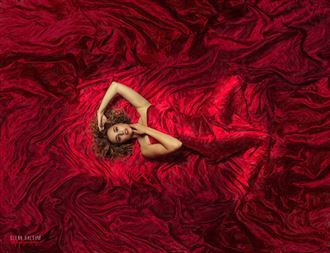 red satin fantasy artwork by photographer glenn balsam