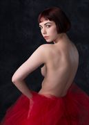 red tulle dress artistic nude photo by photographer north54photo