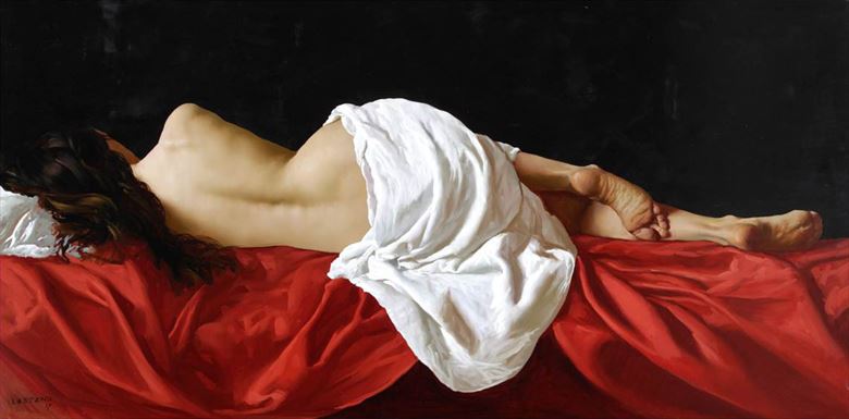 red velvet artistic nude artwork by artist quillango