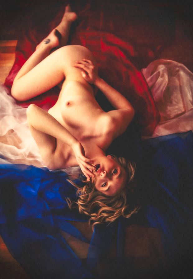 red white blue artistic nude artwork by photographer neilh