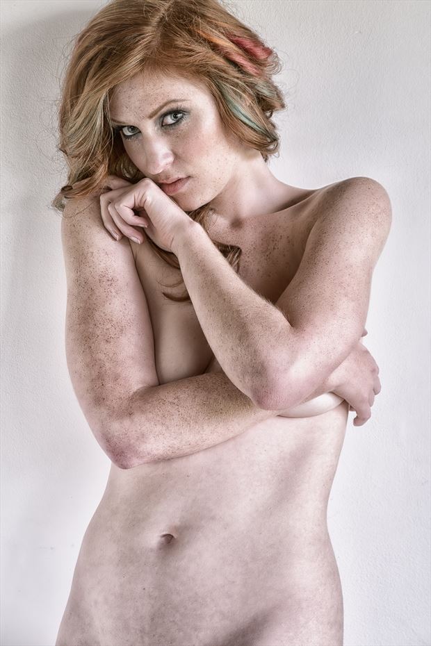 redhead with freckles sensual photo by photographer rick jolson
