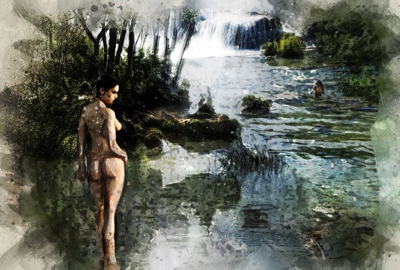reflections artistic nude artwork by artist derbuettner
