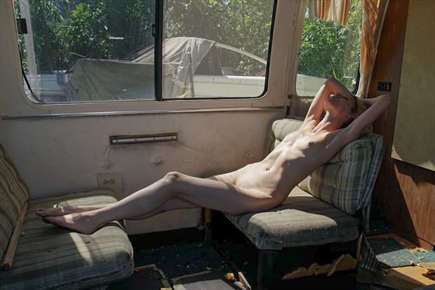 resting in the motorhome artistic nude photo by photographer dorola visual artist