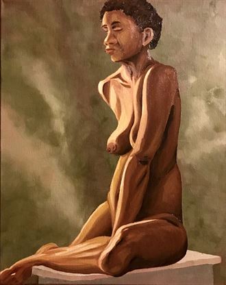 resting lady in studio figure study artwork by photographer alan h bruce