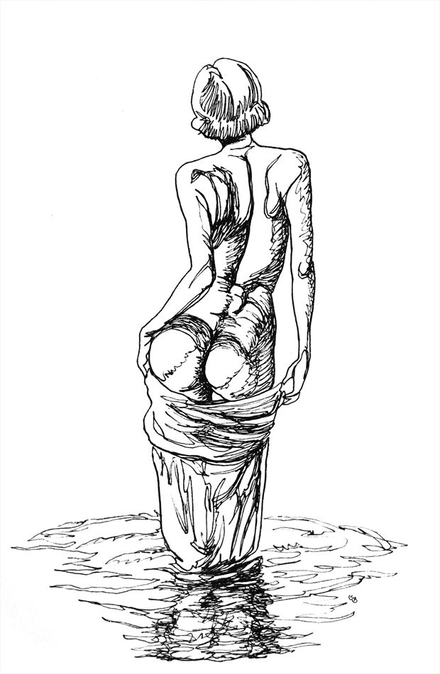riley disrobes single line artistic nude artwork by artist subhankar biswas