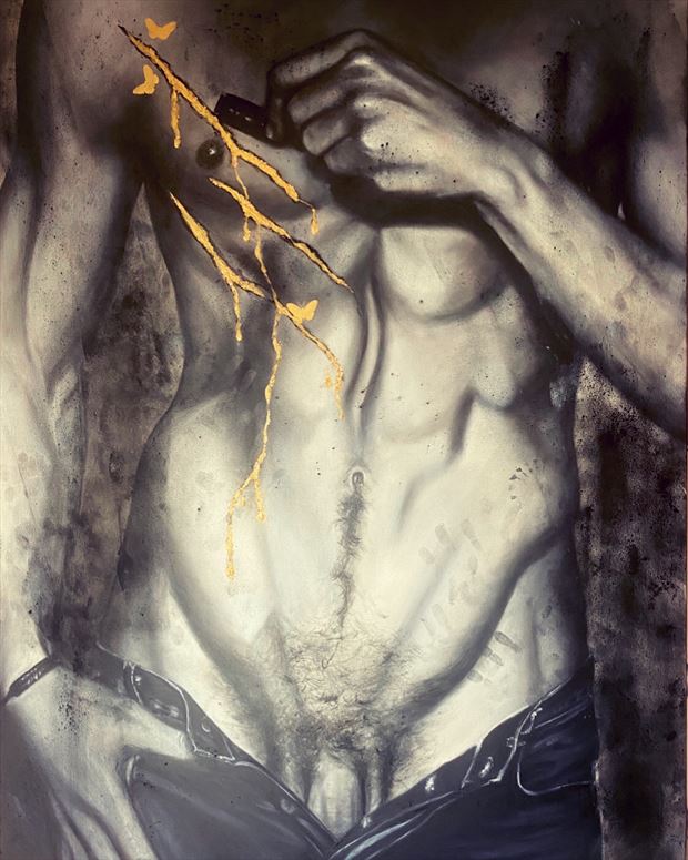 ripped artistic nude artwork by artist leesa gray pitt