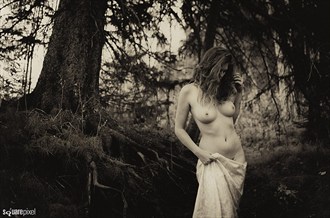 rooted artistic nude photo by photographer burning paper hearts