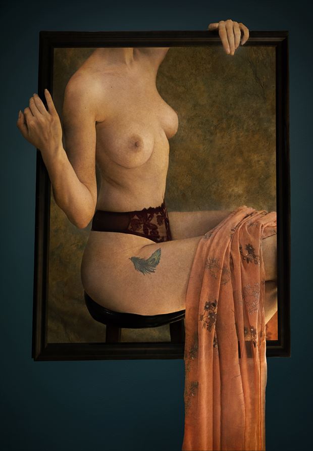 sara on the wall artistic nude artwork by photographer dieter kaupp