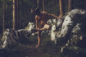 satyr checking his foot artistic nude photo by model a stepan