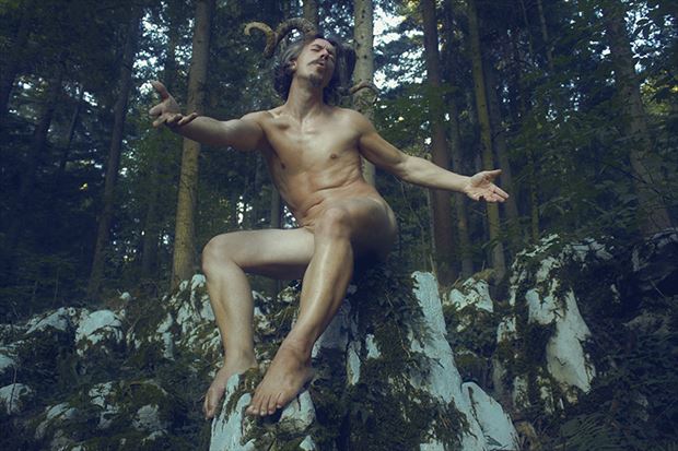 satyr singing artistic nude photo by model a stepan