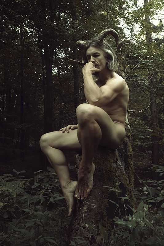 satyr thinking artistic nude photo by model a stepan