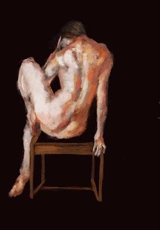 seated artistic nude artwork by artist disrupt10n