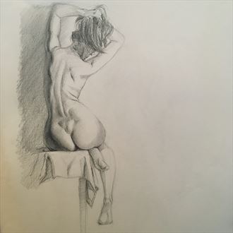 seated nude artistic nude artwork by artist edoism