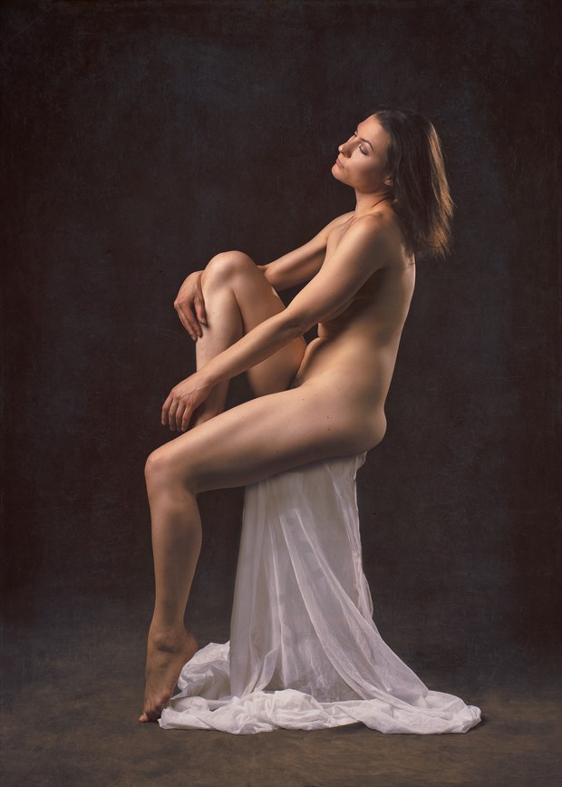 seated nude with drapery Artistic Nude Photo by Model erin elizabeth