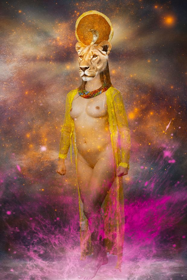 sekhmet godess artistic nude artwork by photographer juanlozaphotography