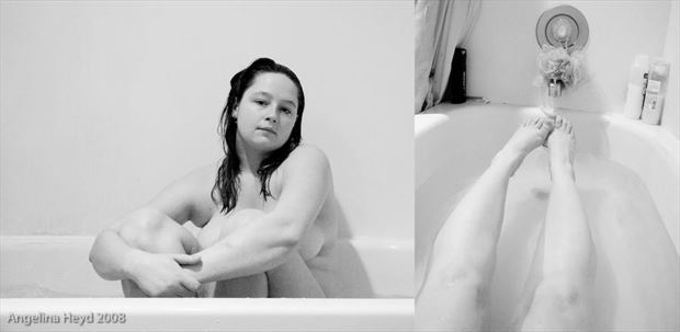 self portrait bath ii implied nude photo by model amalya fae