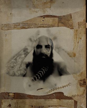 self portrait gothic artwork by photographer burning paper hearts