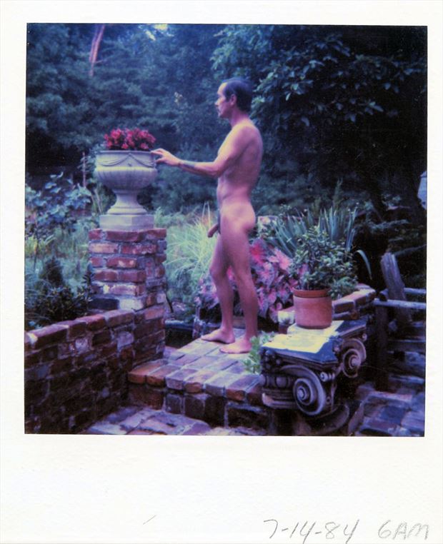 self portrait in my garden 1984 artistic nude photo by photographer j wayne higgs
