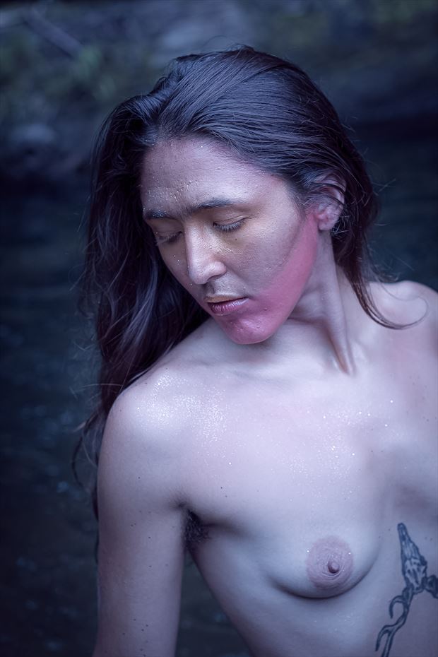 self reflection recolored uncensored artistic nude photo by photographer crimson fang photo