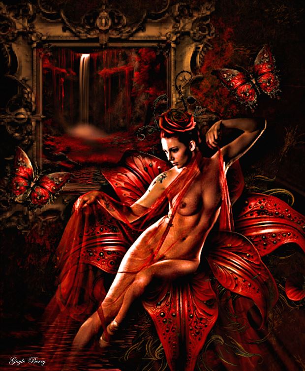 sensual gothic lily artistic nude artwork by artist gayle berry
