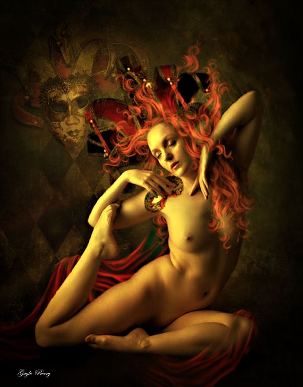 sensual jester artistic nude artwork by artist gayle berry