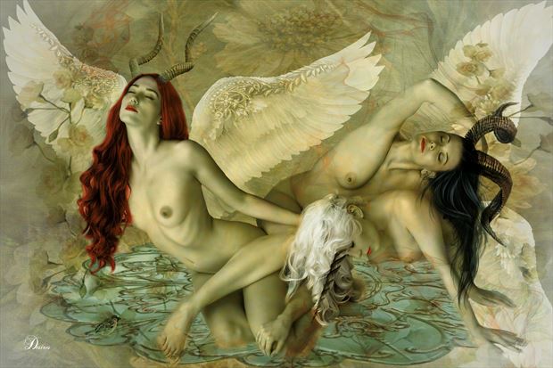 sensual trilogy artistic nude artwork by artist digital desires