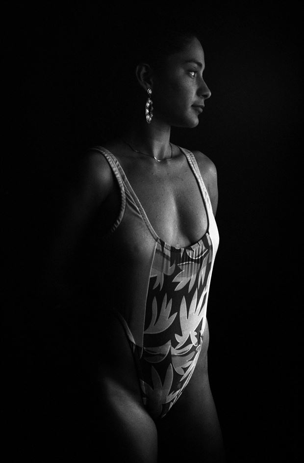sensual woman with suit bath lingerie photo by artist julian monge najera