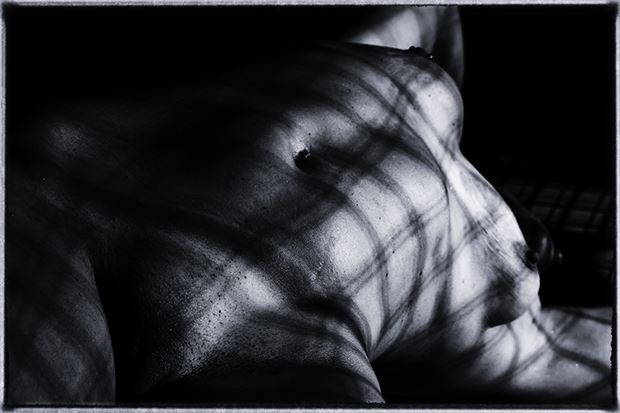 shadow weave blanket artistic nude artwork by model kez chalinor